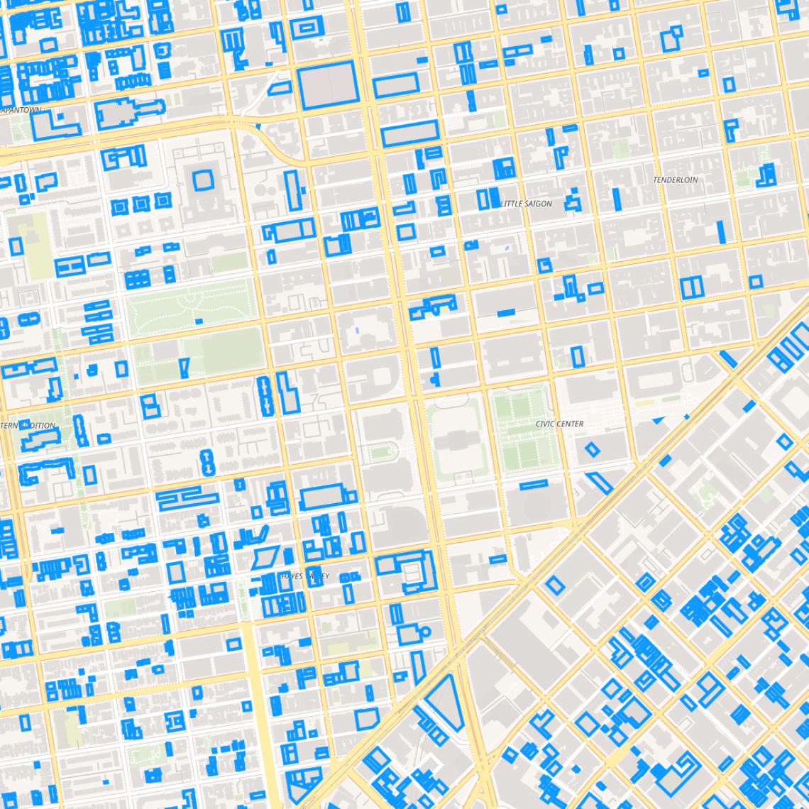 Zoomed vector SVG export showing editable building paths